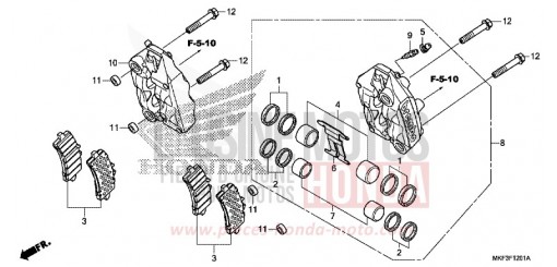 FRONT BRAKE CALIPER (CBR1000S1/S2) CBR1000S2H de 2017